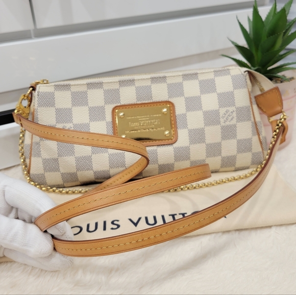 💕DISCONTINUED Very Rare Louis Vuitton EVA Crossbody/ Belt Bag Damier AZUR - Picture 4 of 15
